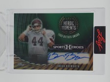 BRIAN BOSWORTH LEAF SPORTS HEROES HEROIC MOMENTS AUTO #HM-BB1 GREEN /7 Q3474