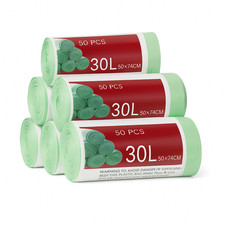 30L Bin liners, Recycle,Strong Kitchen Large Bin Bags,White bag,Green DrawString