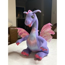 Vintage 2002 Mattel Barbie Rapunzel Penelope Talking Dragon 12" Purple Wings