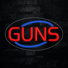 Guns LED Neon Sign 28"L x 16"H #34218