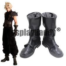 Final Fantasy VII 7 Remake Cloud Strife Cosplay Black Shoes Boots X002
