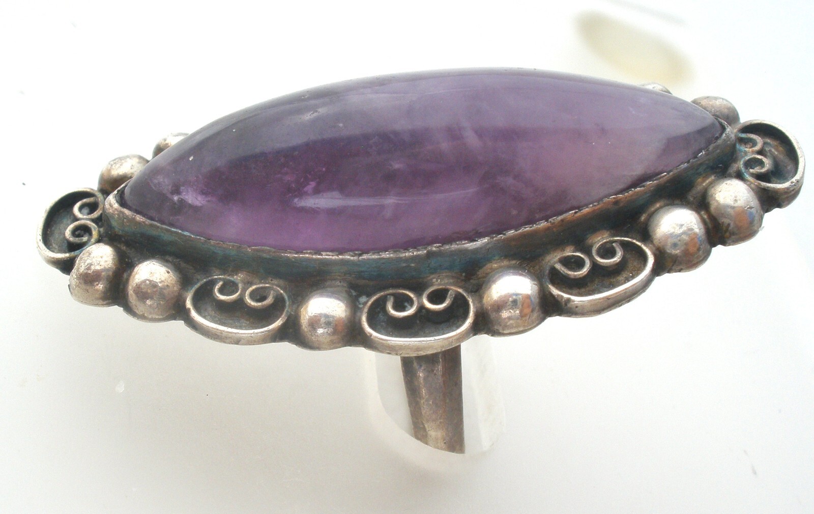 Mexican Amethyst Ring Statement Sterling Silver L… - image 3
