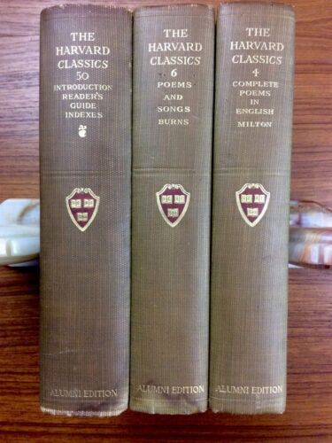 3 Volumes THE HARVARD CLASSICS Alumni Edition De Luxe 1910 Charles Eliot Editor - Afbeelding 1 van 7