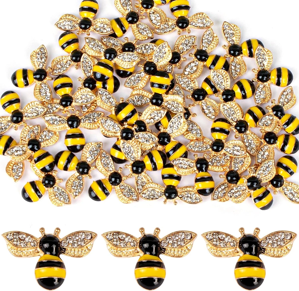 Dijes De Abeja Pack De 8 Dijes Colgantes De Abeja Esmaltados - Metal Multicolor, 26x17 Mm, Para Manualidades Y Joyería Abalorios Abeja DIY