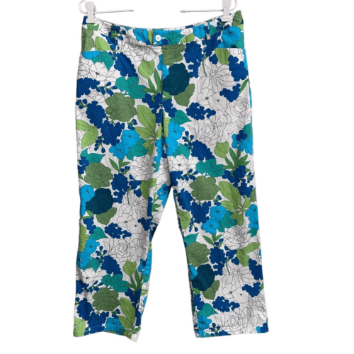 Evan-Picone retro style floral cropped ankle pants size 14