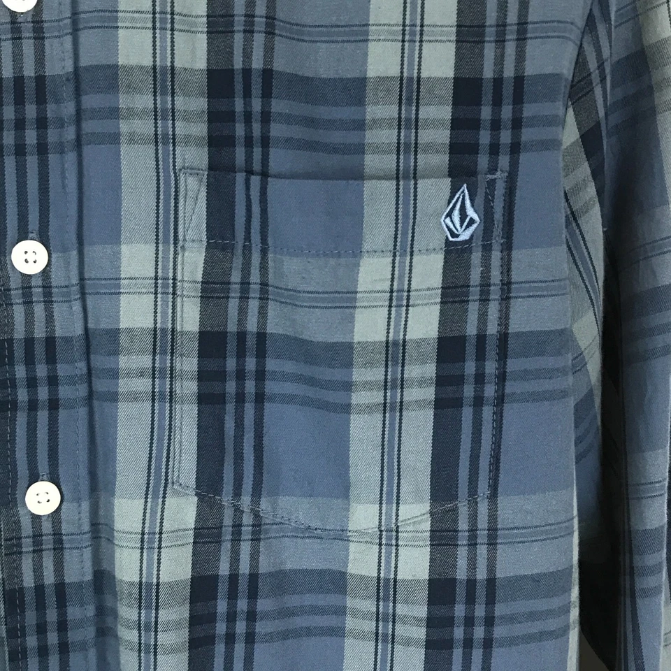 Volcom Button Up Shirt Men's Small Classic Fit Plaid Long Sleeve Casual Cotton - Image 3 of 4