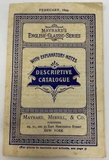 1899 Maynards English Classic Series Expanatory Notes Descriptive Catalogue