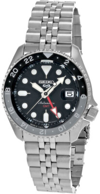 Seiko 5 Sports SKX Sports Style GMT Series 42.5mm Black Dial Men's Watch SSK001