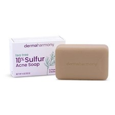 10 Sulfur Soap with Tea Tree Oil - DermaHarmony 4oz - One Bar Made in USA 