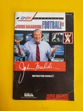 John Madden Football 93 SNES Nintendo, Manual Only