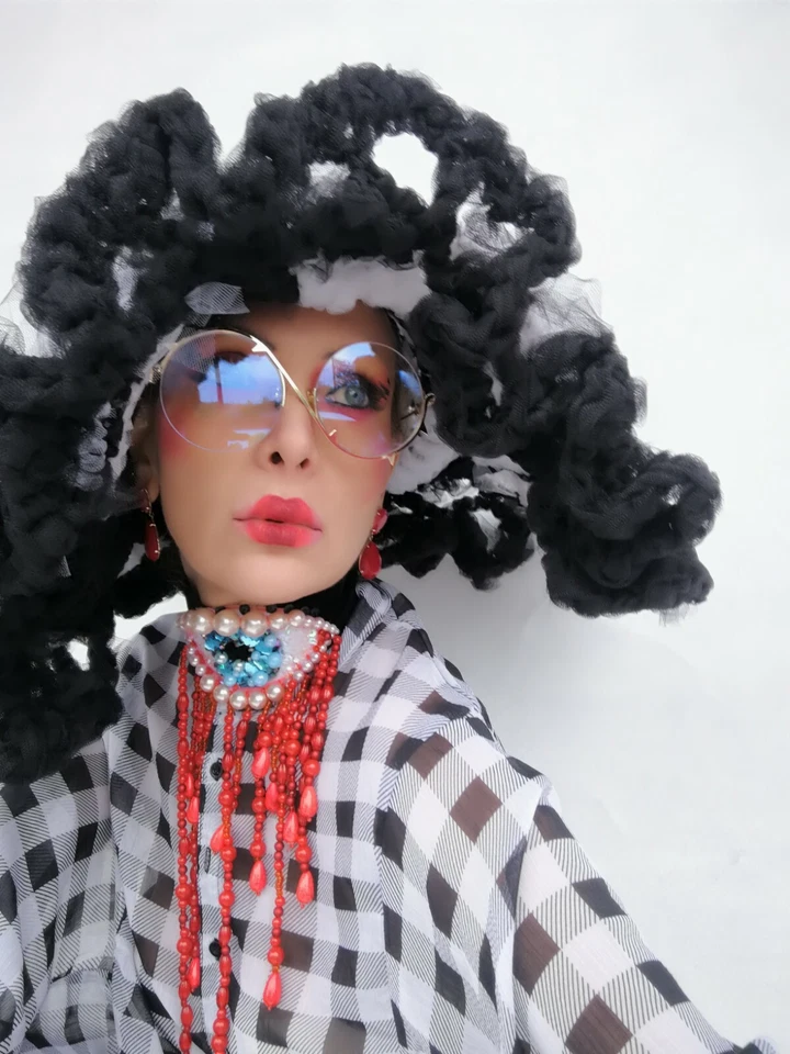 women hat lady elegant wedding large brim wide protection black white fascinator - Image 3 of 4