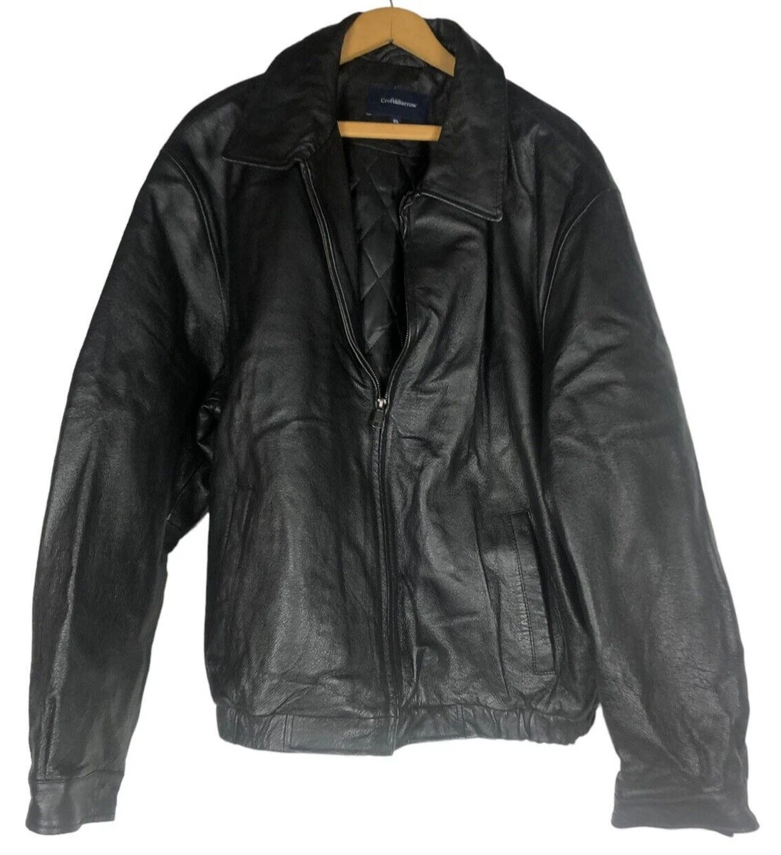 Croft and barrow leather bomber jacket sale