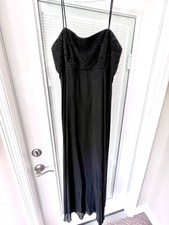 Black Evening Dress With ShearTop-Size-10