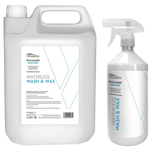 Williams Racing Waterless Wash and Wax Car Cleaning kit 1L + 5L bottle
