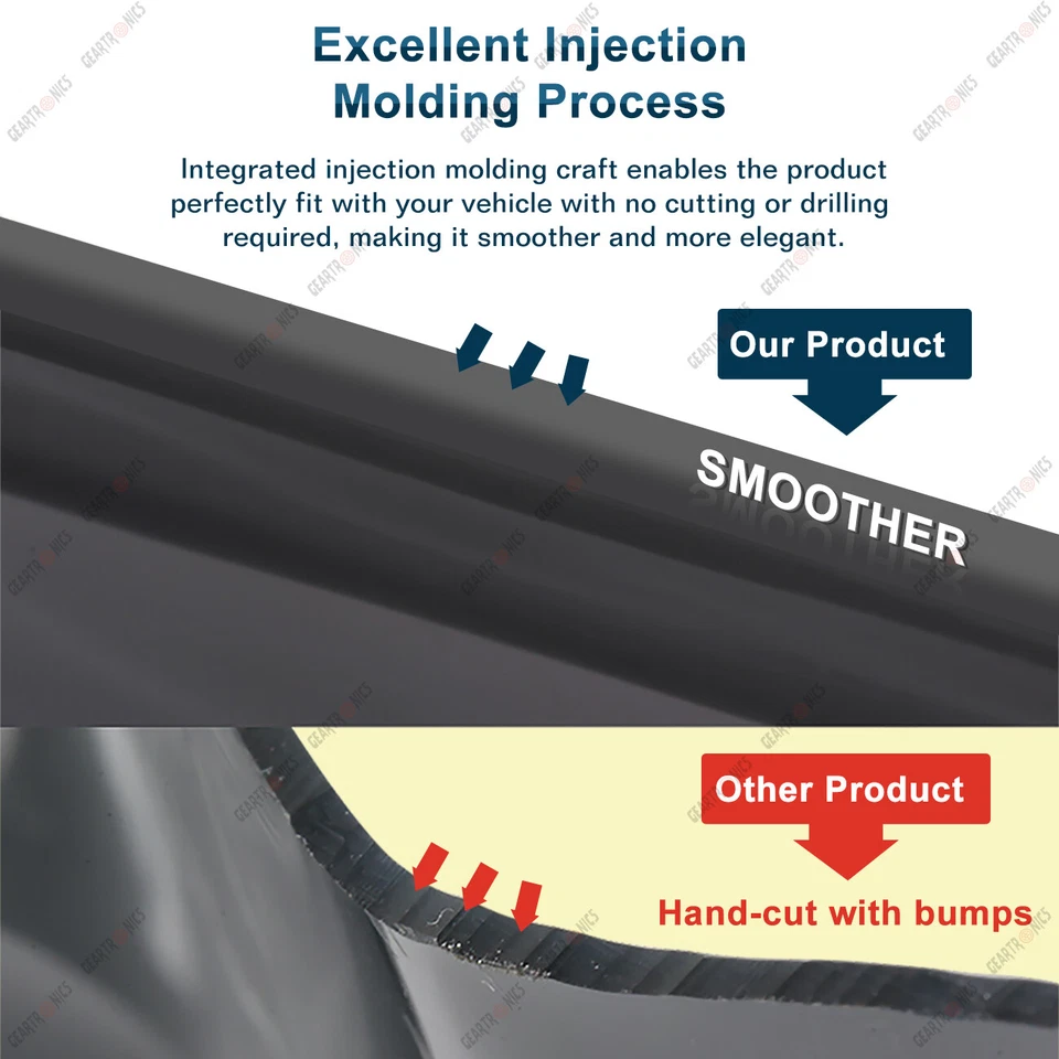 Para Dodge Ram 1500 2500 3500 2009-2018 doble cabina ventana ventilación viseras protectores de lluvia- Foto 4 de 4