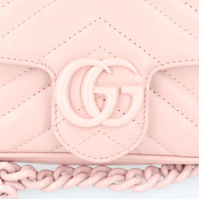 Gucci 699757 Gg Marmont Bag Shoulder Pink Chain Ladies/Women H | eBay 