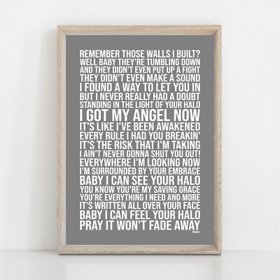 Beyonce HALO Song Lyrics Poster Print Wall Art | eBay