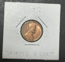 1960D US Linclon Cent Excellent Condition Skirted “R“ Mint Error
