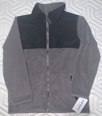 NWT Carter s Fleece Jacket/Lightweight Coat, Gray Full Zip, Boys Size 7