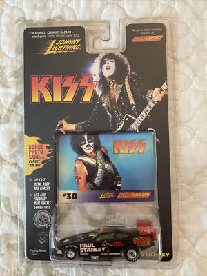 Johnny Lightning KISS Paul Stanley FUNNY CAR BONUS PHOTO CARD #30 RACING DREAMS