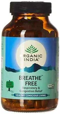Organic India Breathe Free Respiratory & Congestion Relief Veg Capsules 180N