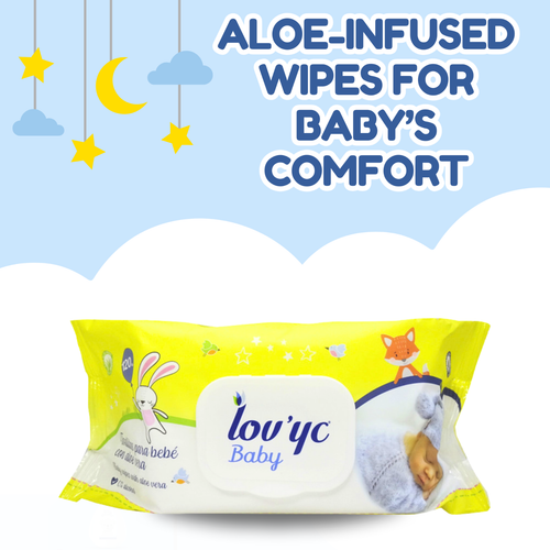 Lovyc Aloe Vera Baby Feuchttücher - weiche & sanfte Pflege, 120 Stück (3er Pack) - Bild 4 von 7