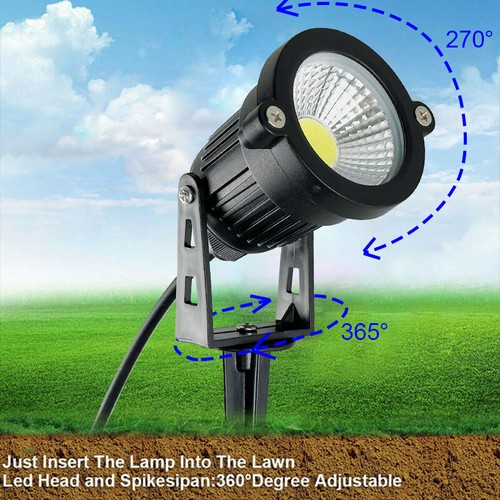 3000K/6000K 12V 5W LED Outdoor Landscape Light IP65 US Plug Garden Spotlight - Picture 2 of 12