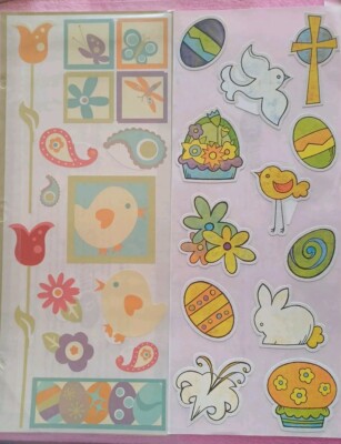 Creative Memories 2x2 Bögen Ostern Ostertage Hase Eier Aufkleber 