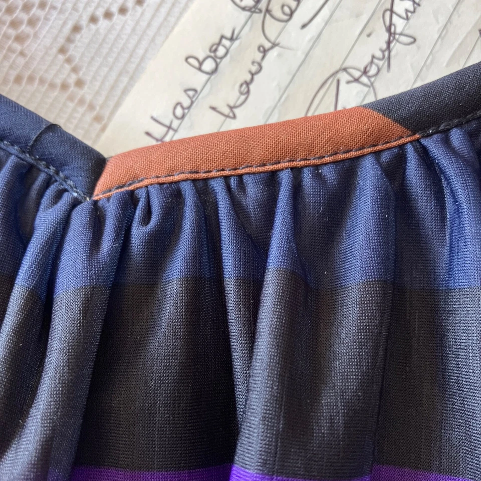 H & M floaty chiffon lined camisole top, deep stripes. UK size 4XL, in VGC - Image 4 of 4