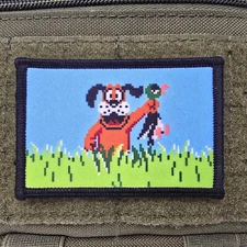 Duck Hunt Dog Morale Patch Tactical Military Army USA Flag Hook & Loop 002