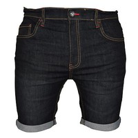 Mens Denim Shorts Enzo Casual Cotton Stretch Slim Fit Denim Half Pants 30W-40W