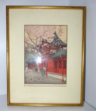 Pencil Signed Toshi Yoshida - Hiejinja - Original Color Woodblock Print