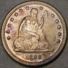 1888 S LIBERTY SEATED SILVER QUARTER BEAUTIFUL ATTRACTIVE DRAPERY HAIR FEATHERS
