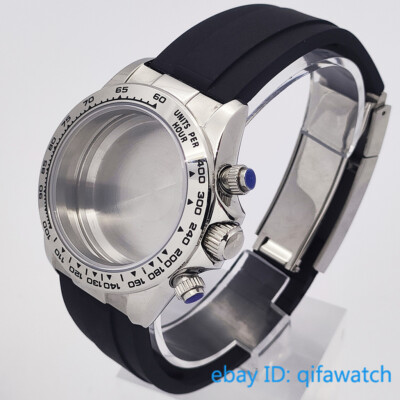 RICHUS 39mm VK63 Silver Watch Case Mineral Glass Fit VK63 Quartz Movement