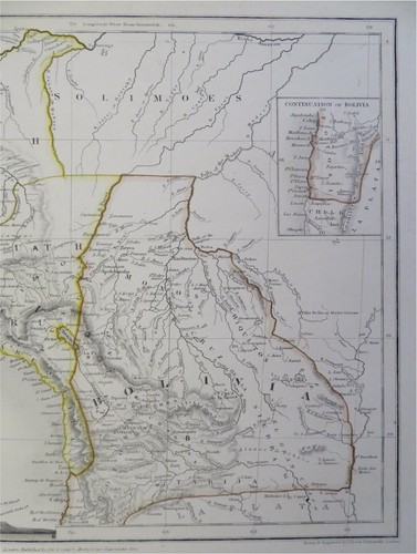 Peru & Boliva South America Andes Mountains La Paz Lima c. 1840 Dower map - Picture 3 of 3