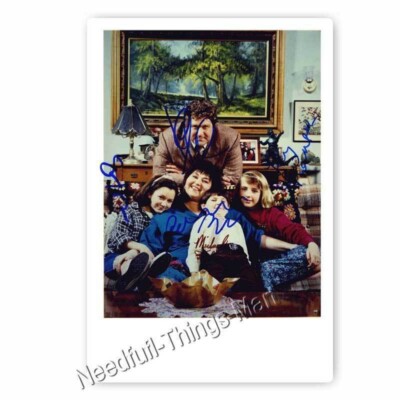 Roseanne Barr, John Goodman, Sara Gilbert, A. Goranson, Fishman  Autogrammfoto 
