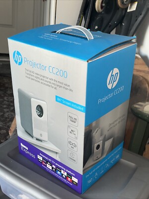 HP CC200 Projector 1080p with ROKU Express Streaming Player and 84'' Screen