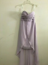 Davids Bridal Size 2 Plush Lilac Brides maid Wedding Dress Ruffle BallGown Women