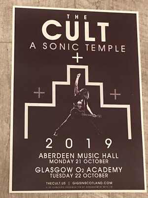 THE CULT Concert poster -Aberdeen 2019 live music band show tour Gig memorabilia