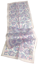 Vintage Glentex Chiffon Nylon Long Scarf Pink Blue Purple