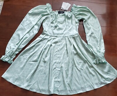 mtm green dress Plunge Halter Neck Satin Forest Green Slip Dress