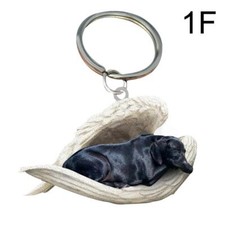 Black Labrador Hanging Ornament Keychain Cute Sleeping Angel Dog Wing Lot U6