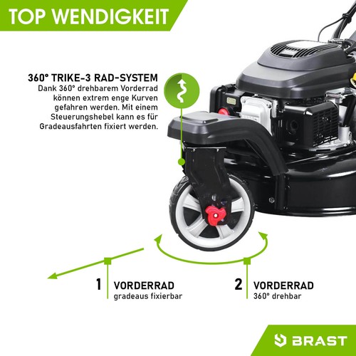 BRAST Rasenmäher Benzin Trike 5,2kW (7PS) mit Antrieb 53cm
