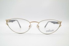 Vintage Silhouette 6305 /80 Gold Silver Black Oval Glasses Frame NOS