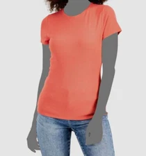 $24 Inc International Concepts Women's Pink Ribbed Crewneck T-Shirt Top Size XS