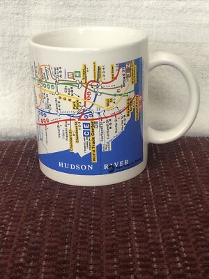 Coffee Mug Cup NY New York City Transit Hudson River City Merchandise