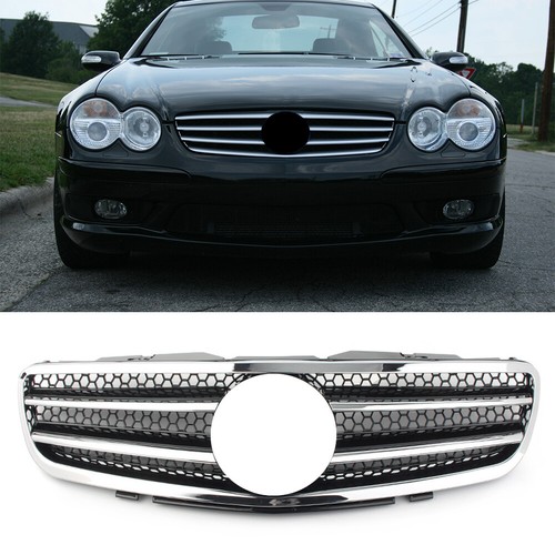 Fit Mercedes Benz R230 W230 2003-2006 SL500 SL600 Grille Grill 2 Fin Style - Picture 1 of 14