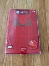 Red table cloth - oblong - seats 6-8 - 60x84 inches