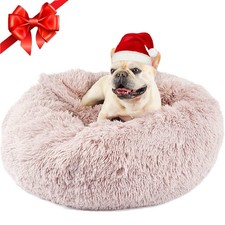 Himax Dog Beds for Medium Dogs, Donut Dogs Beds with Blanket Attached, Calmin...