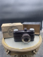Vintage Rolls 50mm Rollax Camera with Box Brown, Untested, Estate
